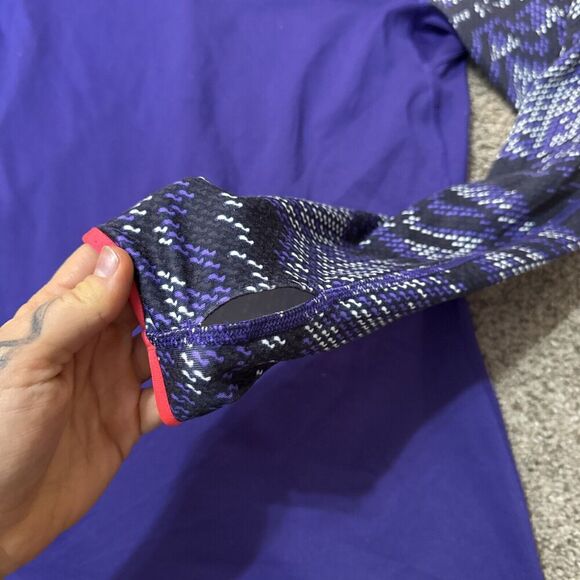 Nike Pro Aztec Geometric Tribal Purple Quarter Zip Large Dri Fit Stretch Wicking - Picture 11 of 11
